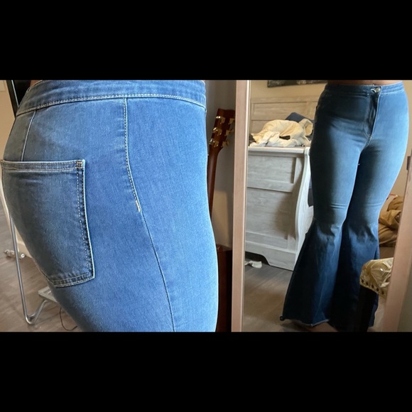 Free People We The Free Just Float On Bell Bottom Flare Jeans 70s Retro inspired - Picture 7 of 9